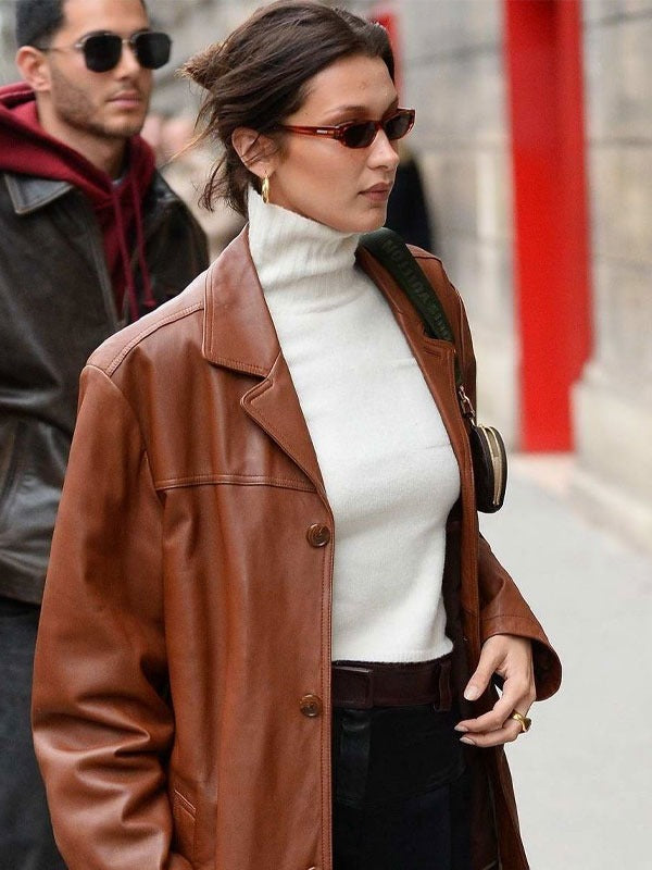 Americans Fashion Bella Hadid Brown Coat