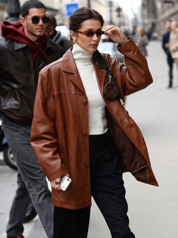 Americans Fashion Bella Hadid Brown Coat