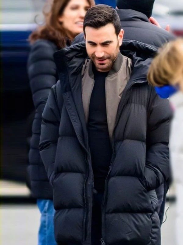 Americans Fashion Office Romance Brett Goldstein Black Coat