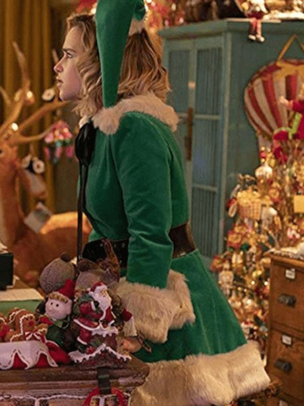 Americans Fashion Last Christmas Emilia Clarke Green Coat