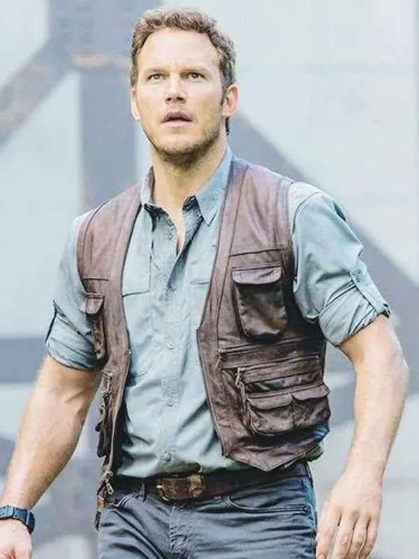 Americans Fashion Jurassic World Fallen Kingdom Chris Pratt Brown Vest