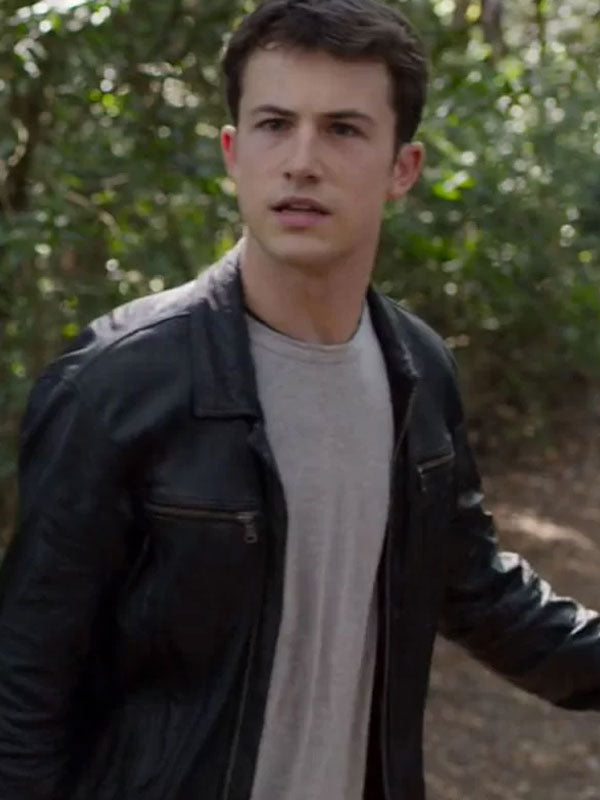Americans Fashion 13 Reasons Why Dylan Minnette Black Jacket