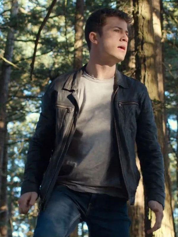Americans Fashion 13 Reasons Why Dylan Minnette Black Jacket