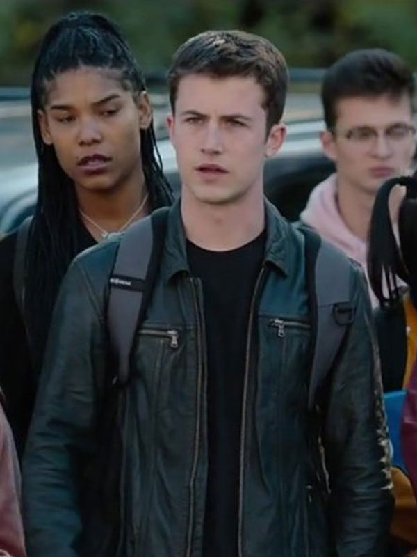 Americans Fashion 13 Reasons Why Dylan Minnette Black Jacket