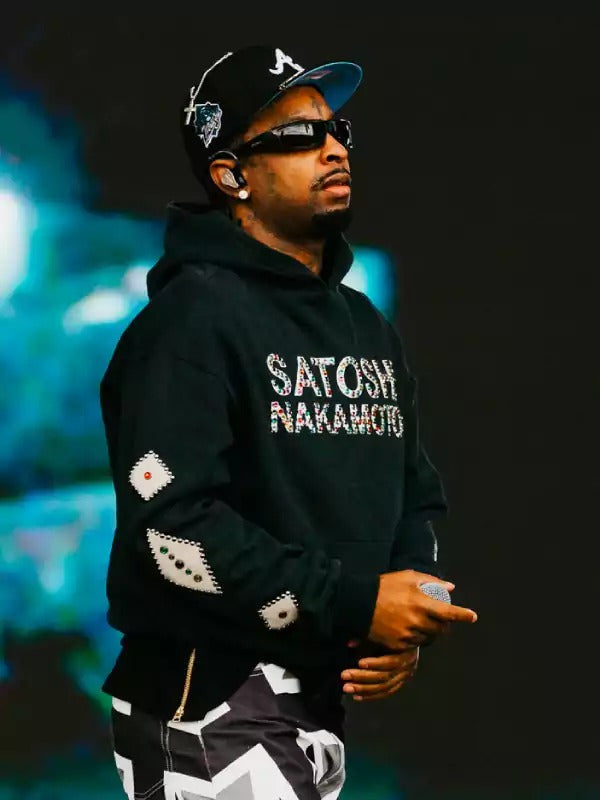 Americans Fashion 21 Savage Satoshi Nakamoto Black Hoodie