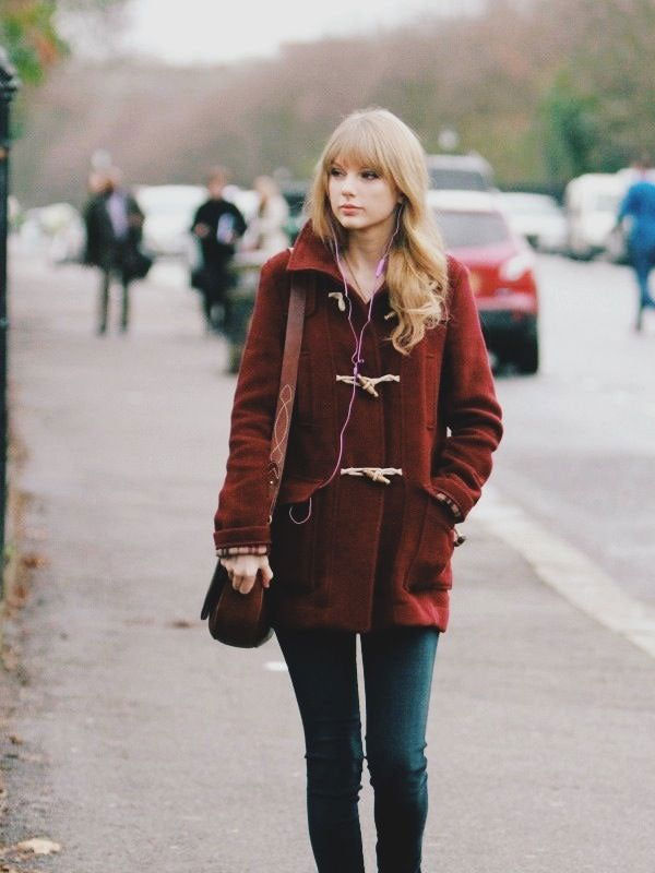 Americans Fashion Taylor Swift Burgundy Coat