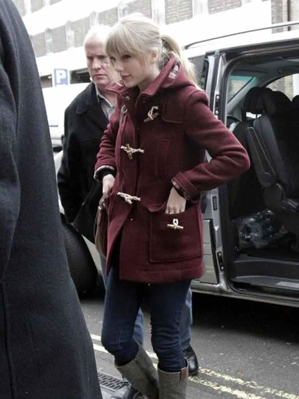 Americans Fashion Taylor Swift Burgundy Coat