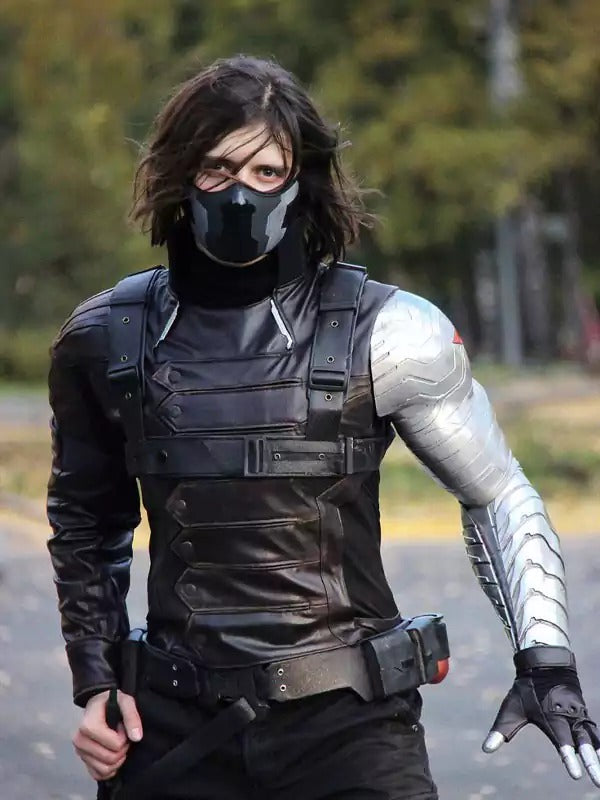 Americans Fashion Captain America Sebastian Stan Black Jacket