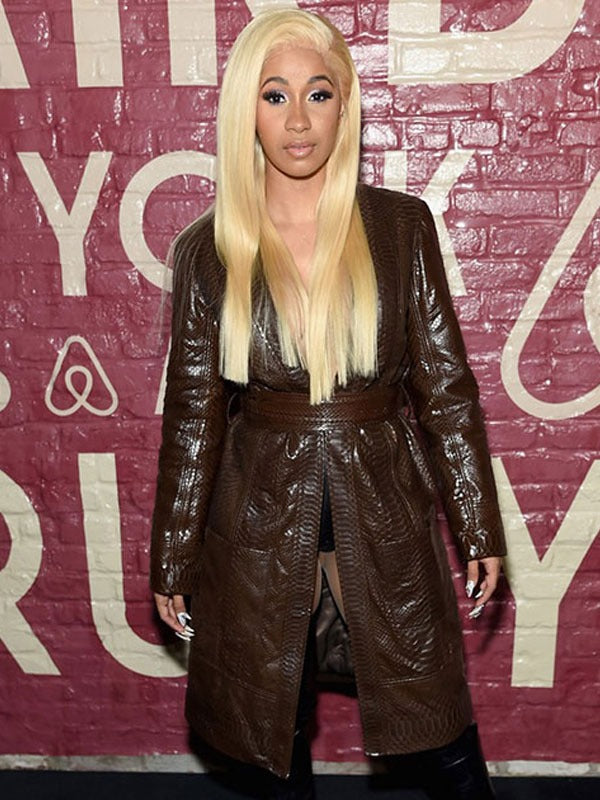 Americans Fashion Cardi B Brown Long Coat