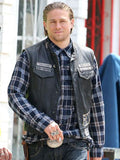 Americans Fashion Sons Of Anarchy Charlie Hunnam Black Vest