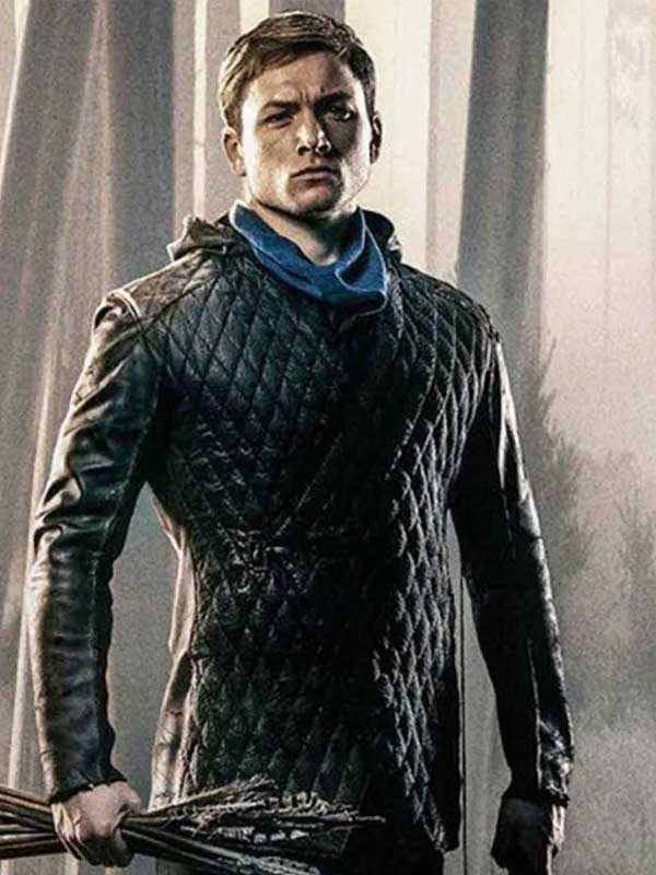 Americans Fashion Robin Hood Taron Egerton Black Jacket