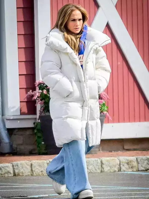Americans Fashion Office Romance Jennifer Lopez White Puffer Coat