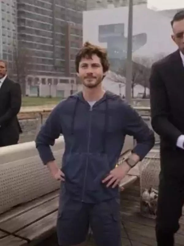 Americans Fashion Only Murders in the Building S05 Logan Lerman Blue Hoodie