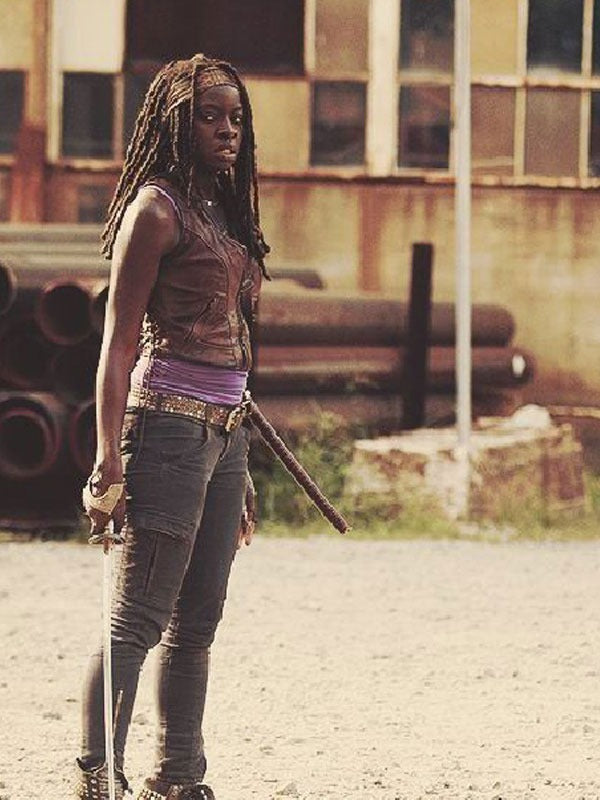 Americans Fashion The Walking Dead Danai Gurira Brown Vest