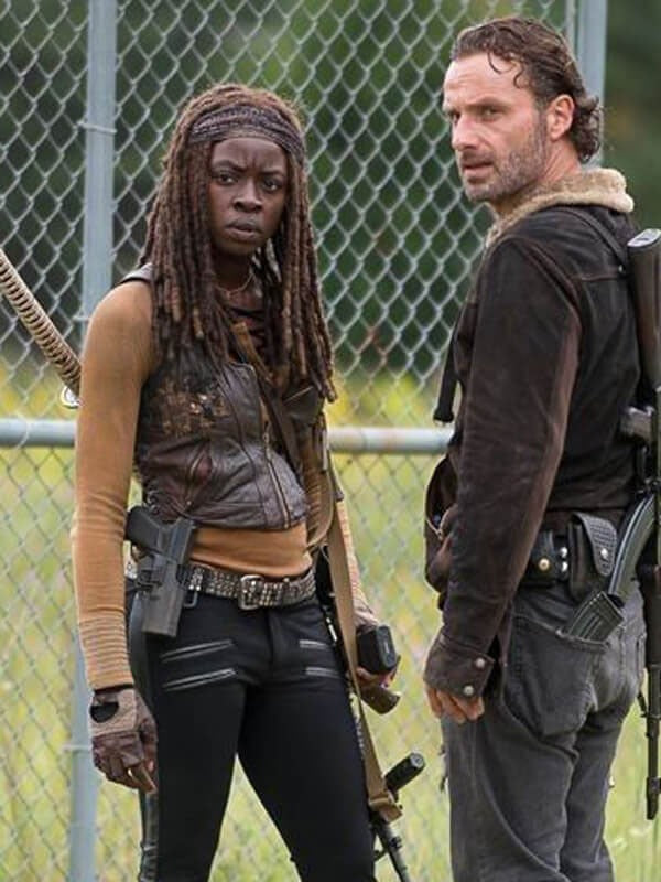 Americans Fashion The Walking Dead Danai Gurira Brown Vest