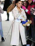 Americans Fashion Ariana Grande White Long Coat