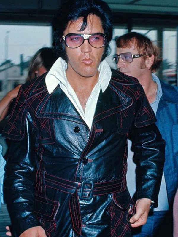 Americans Fashion Elvis Presley Black Long Coat