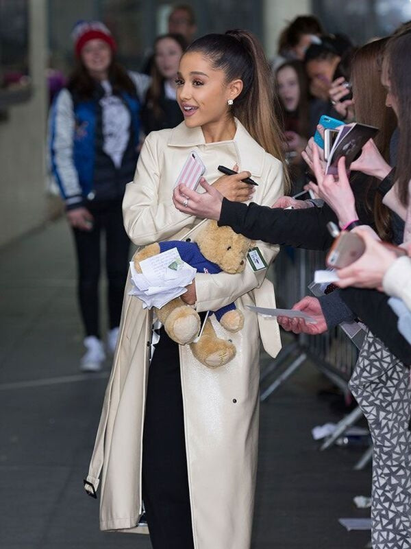 Americans Fashion Ariana Grande White Long Coat