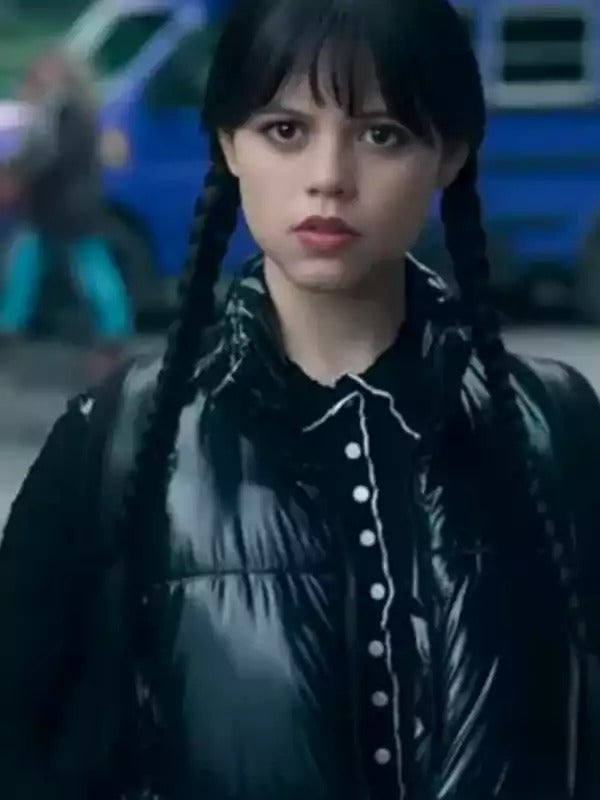 Americans Fashion Wednesday S02 Jenna Ortega Black Puffer Vest