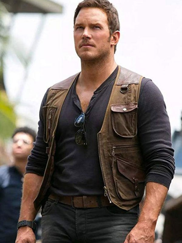 Americans Fashion Jurassic World Chris Pratt Dark Brown Vest