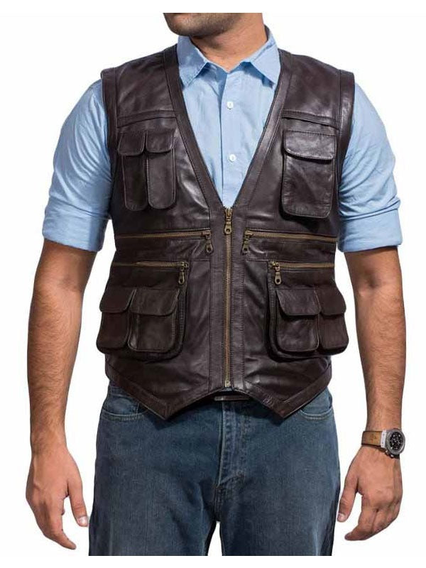 Americans Fashion Jurassic World Chris Pratt Dark Brown Vest