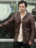 Americans Fashion A Different Man Sebastian Stan Brown Jacket