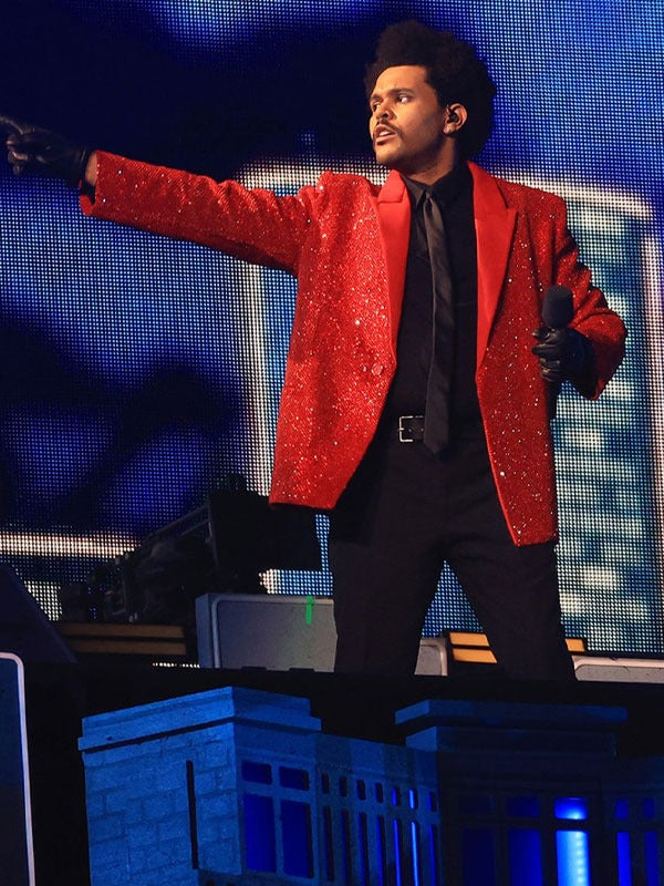 Americans Fashion Super Bowl Halftime The Weeknd Red Coat