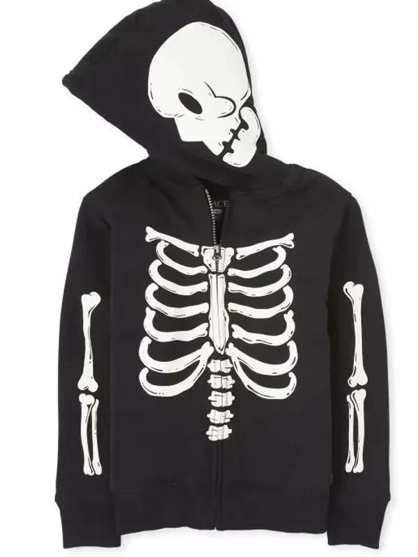 Americans Fashion Halloween Black Skeleton Hoodie