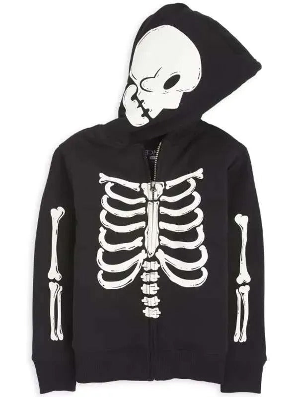 Americans Fashion Halloween Black Skeleton Hoodie