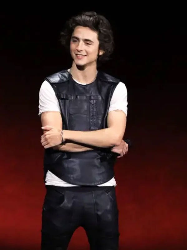 Americans Fashion Dune Part 2 Timothee Chalamet Black Vest