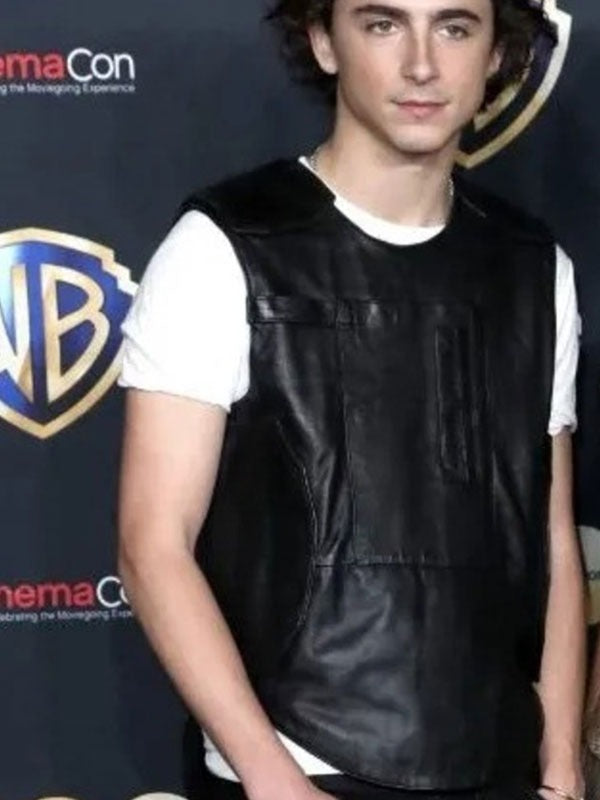 Americans Fashion Dune Part 2 Timothee Chalamet Black Vest