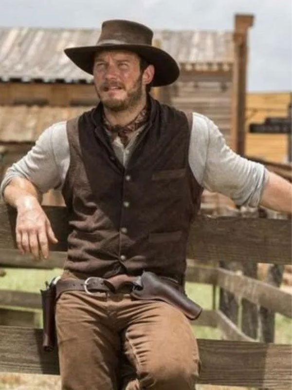 Americans Fashion The Magnificent Seven Chris Pratt Brown Vest