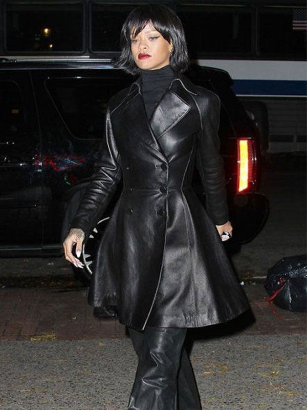 Americans Fashion Rihanna Black Trench Coat