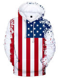 Americans Fashion Patriotic Stars USA Flag Hoodie