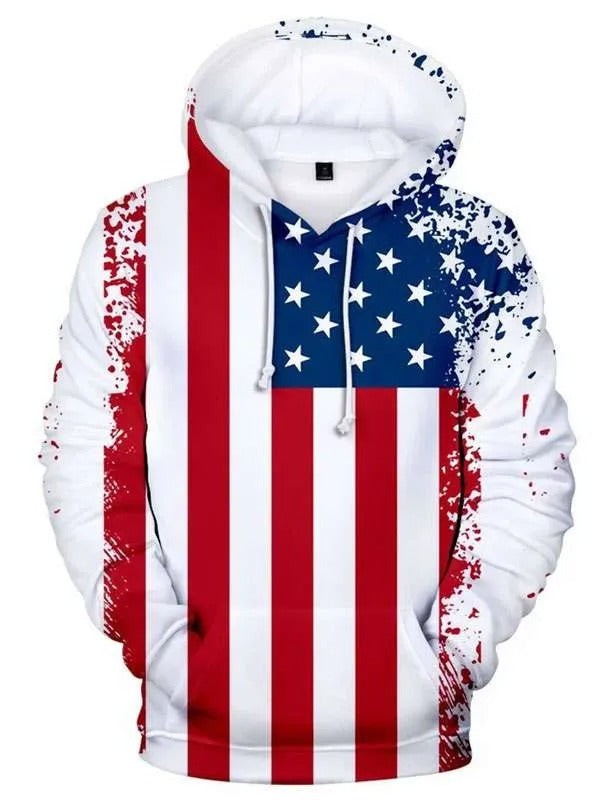 Americans Fashion Patriotic Stars USA Flag Hoodie