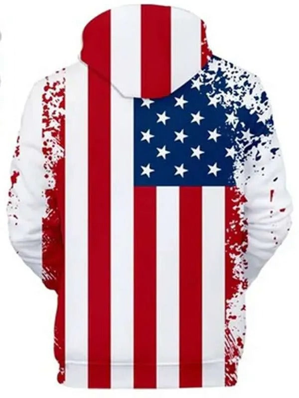 Americans Fashion Patriotic Stars USA Flag Hoodie