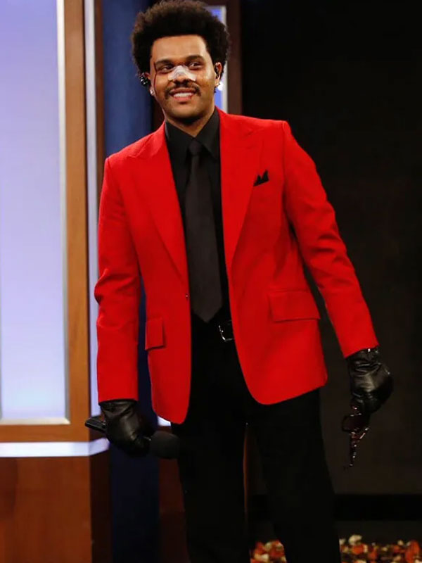 Americans Fashion Blinding Lights The Weeknd Red Coat