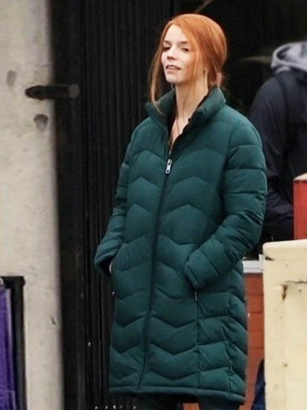 Americans Fashion Lucky S01 Anya Taylor-Joy Green Puffer Coat