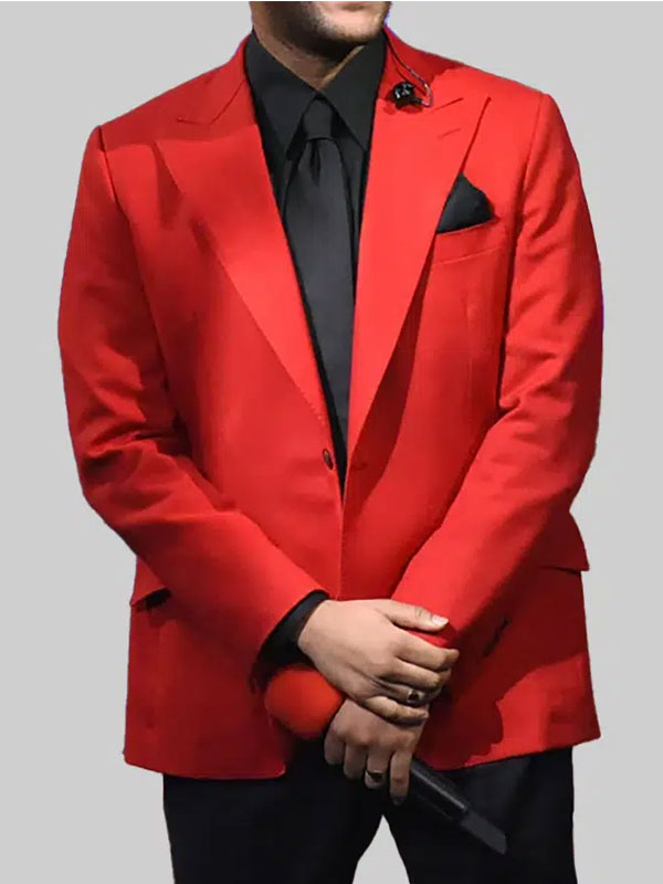Americans Fashion Blinding Lights The Weeknd Red Coat