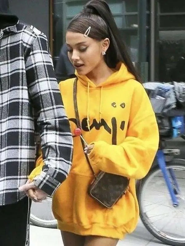Americans Fashion Ariana Grande Yellow Pullover Hoodie