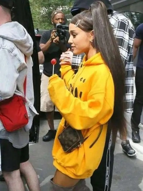 Americans Fashion Ariana Grande Yellow Pullover Hoodie