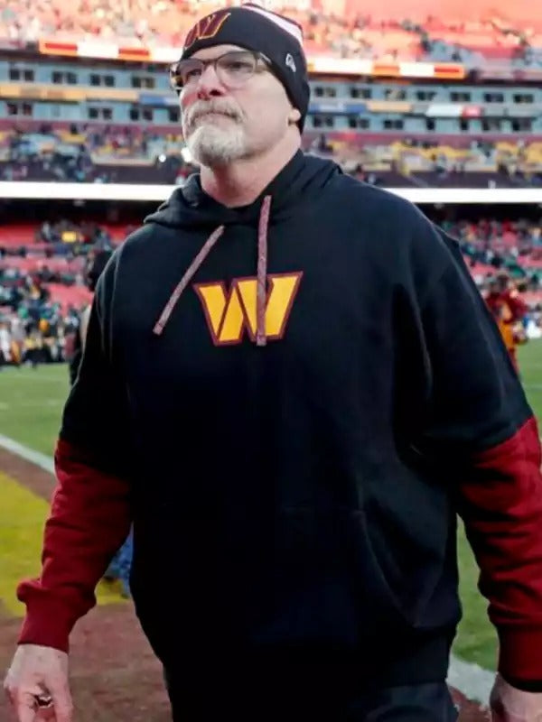 Americans Fashion Dan Quinn Coach Black and Red Hoodie