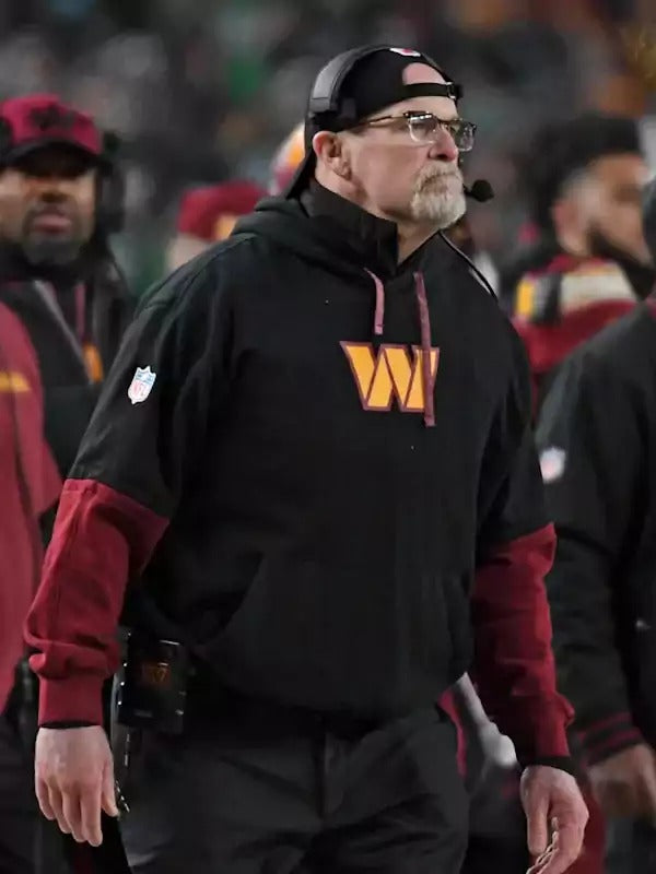 Americans Fashion Dan Quinn Coach Black and Red Hoodie