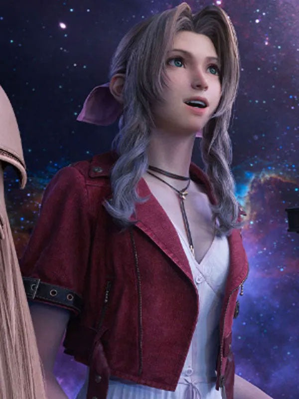 Americans Fashion Final Fantasy 7 Aerith Gainsborough Red Jacket
