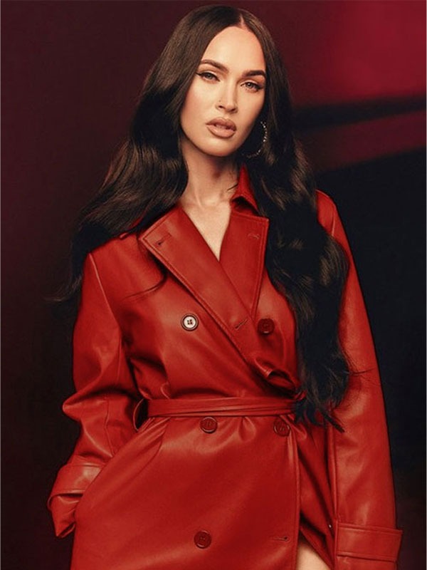 Americans Fashion Megan Fox Red Long Coat