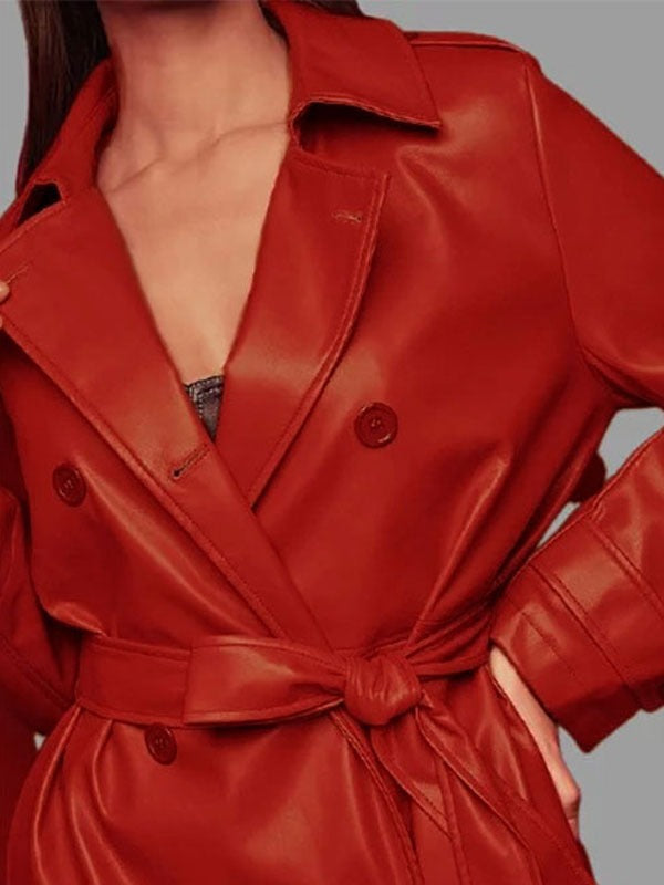 Americans Fashion Megan Fox Red Long Coat