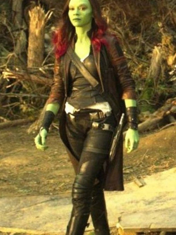 Americans Fashion Guardians of the Galaxy Vol 2 Zoe Saldana Black Coat